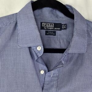 Polo by Ralph Lauren Men's Navy And White Gingham Shirt
